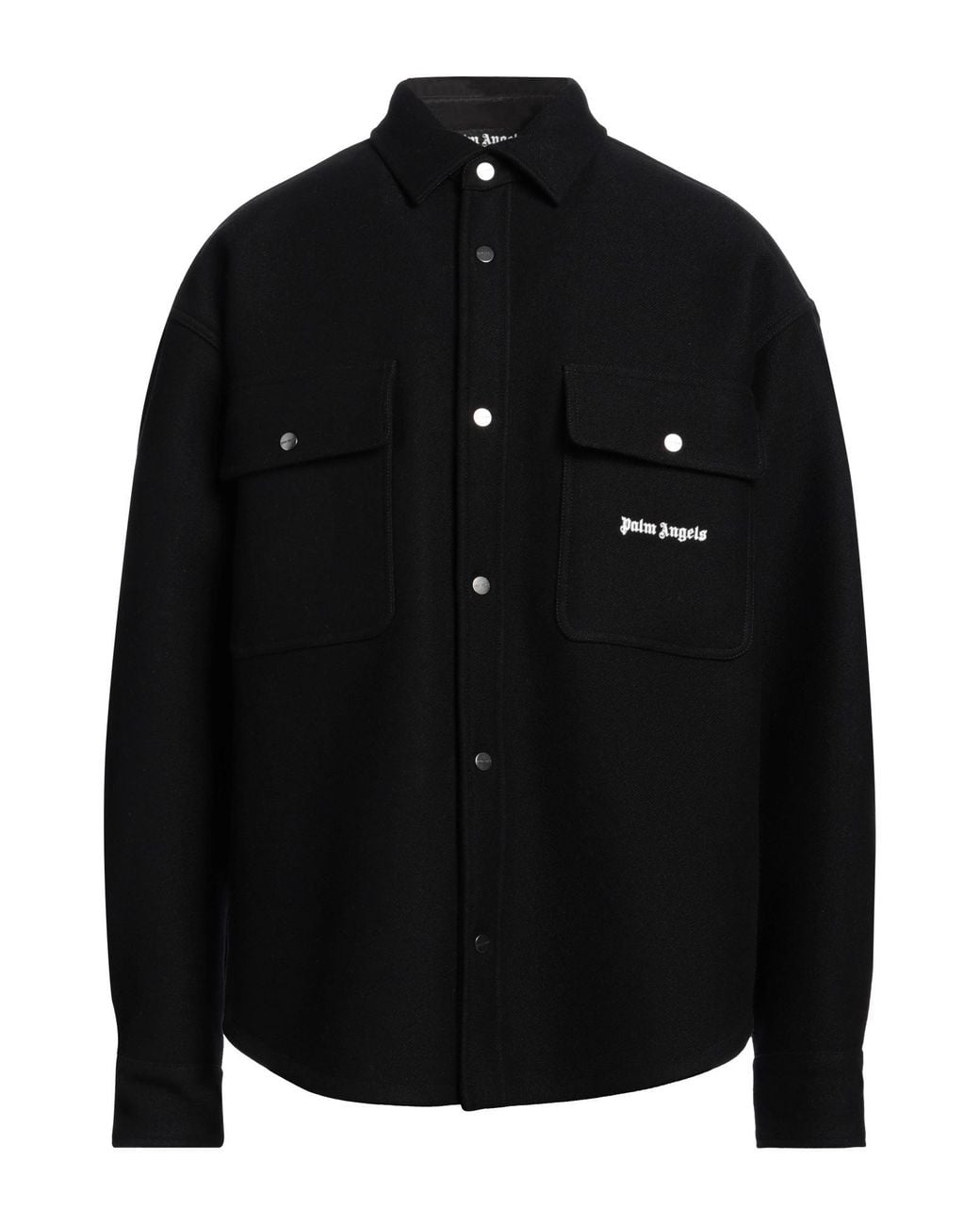 Palm Angels Black Jacket Virgin Wool, Viscose for men