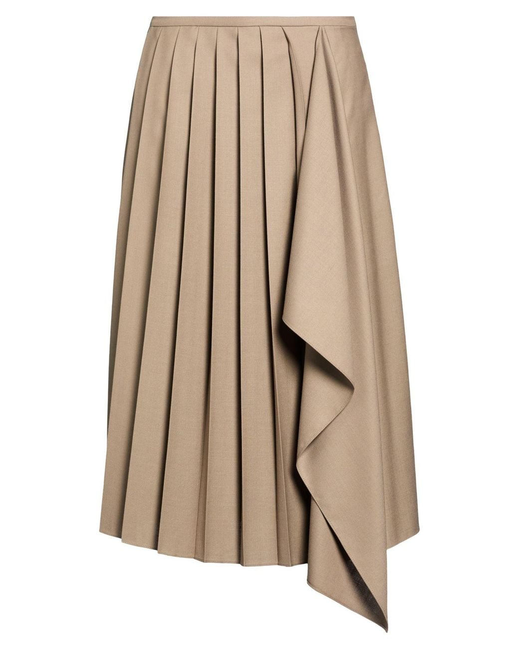 Brunello Cucinelli White Midi Skirt Polyester, Virgin Wool