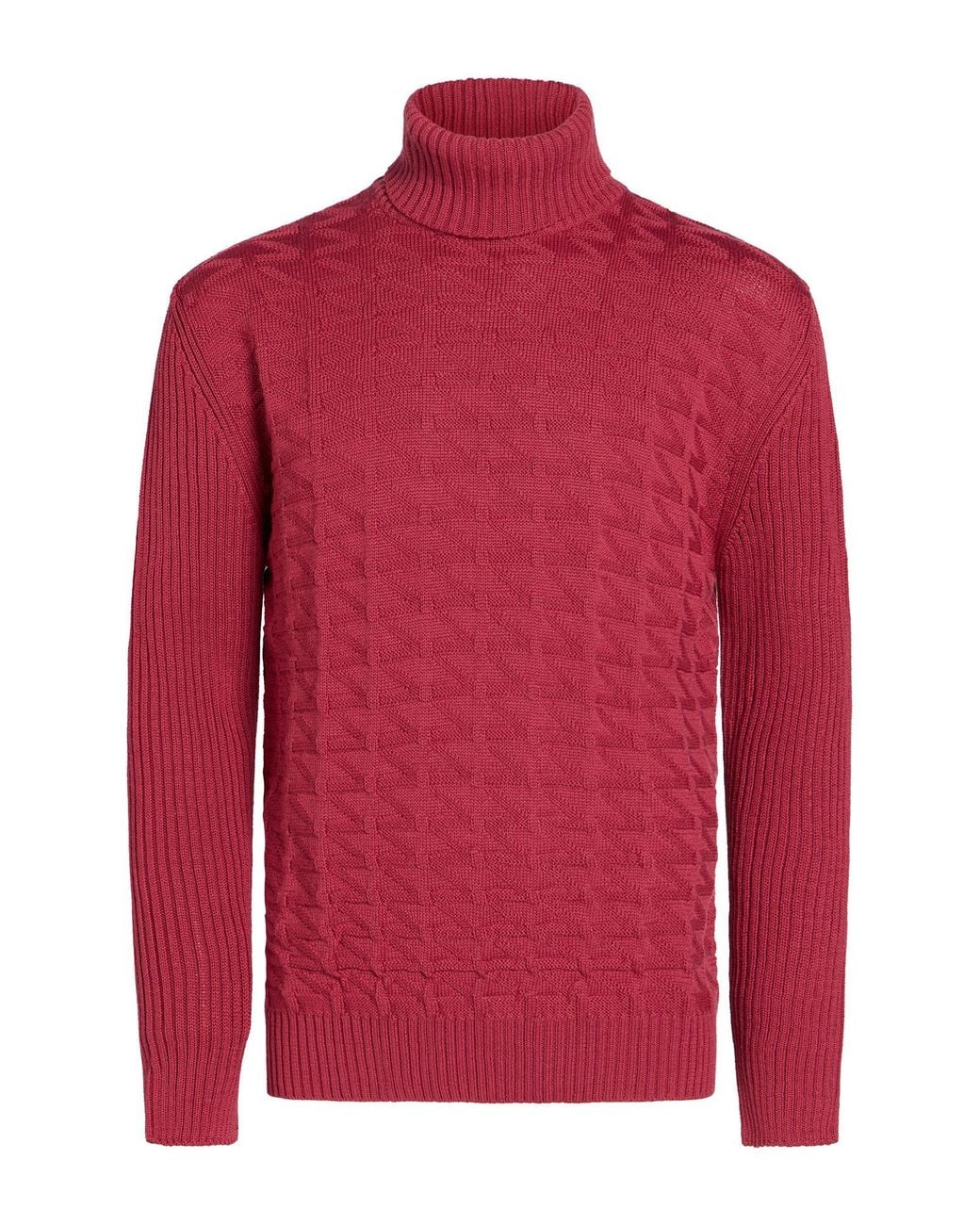 PHILOTINTO Red Turtleneck Merino Wool, Acrylic for men