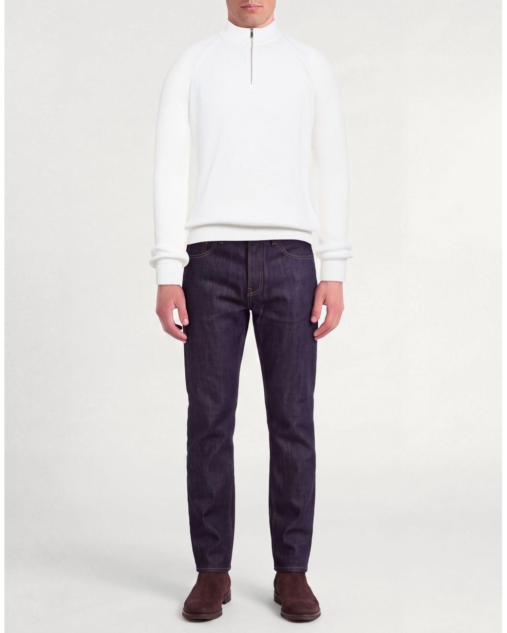 Pullover Moorer de hombre de color White
