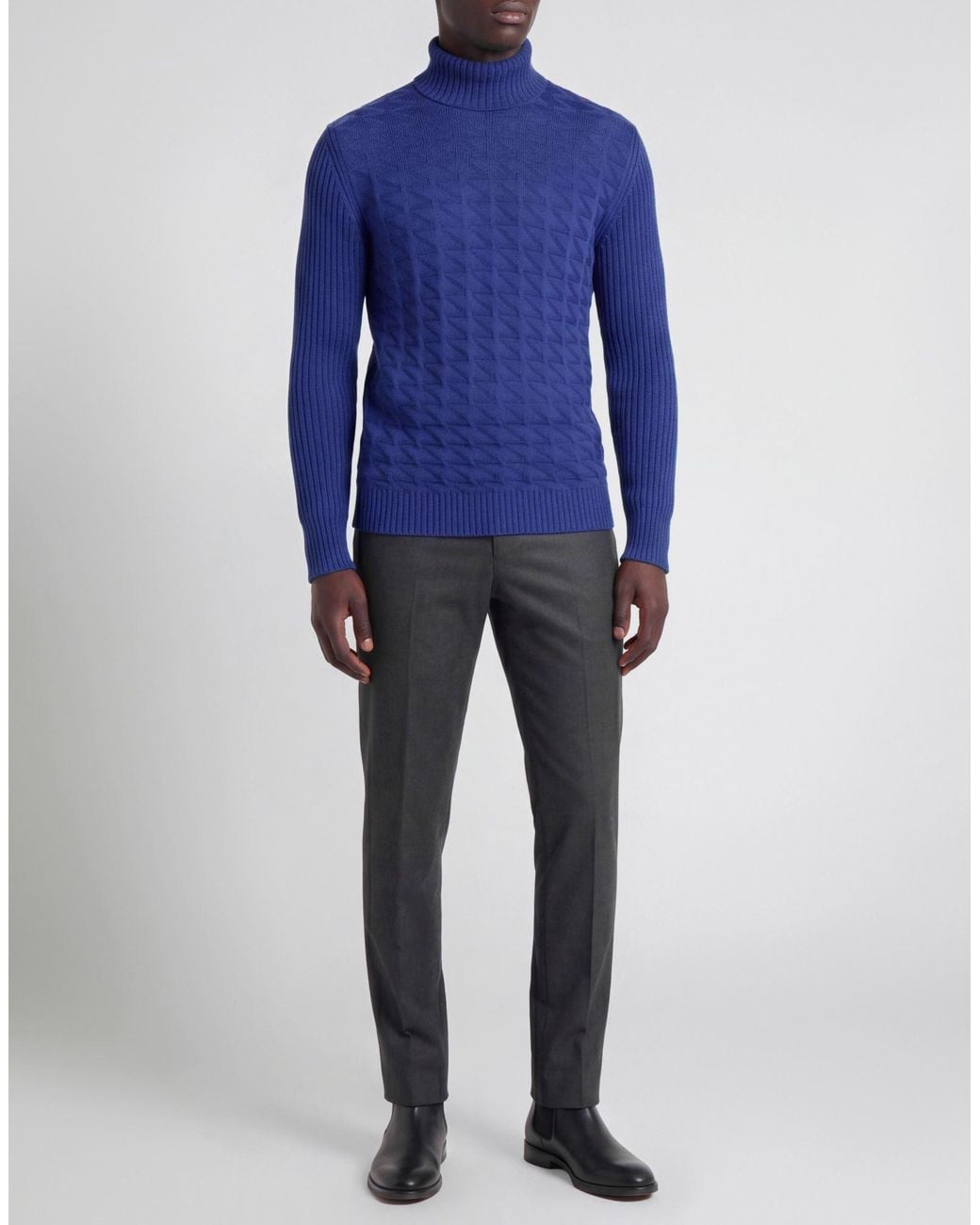 PHILOTINTO Blue Turtleneck Merino Wool, Acrylic for men