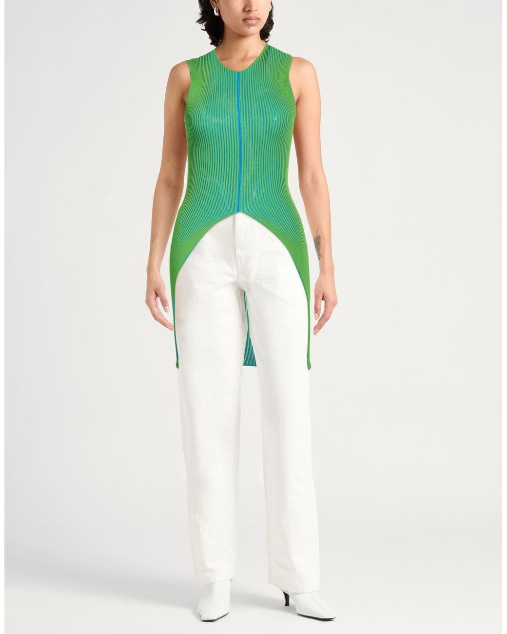 Semicouture Green Sweater Viscose, Polyamide