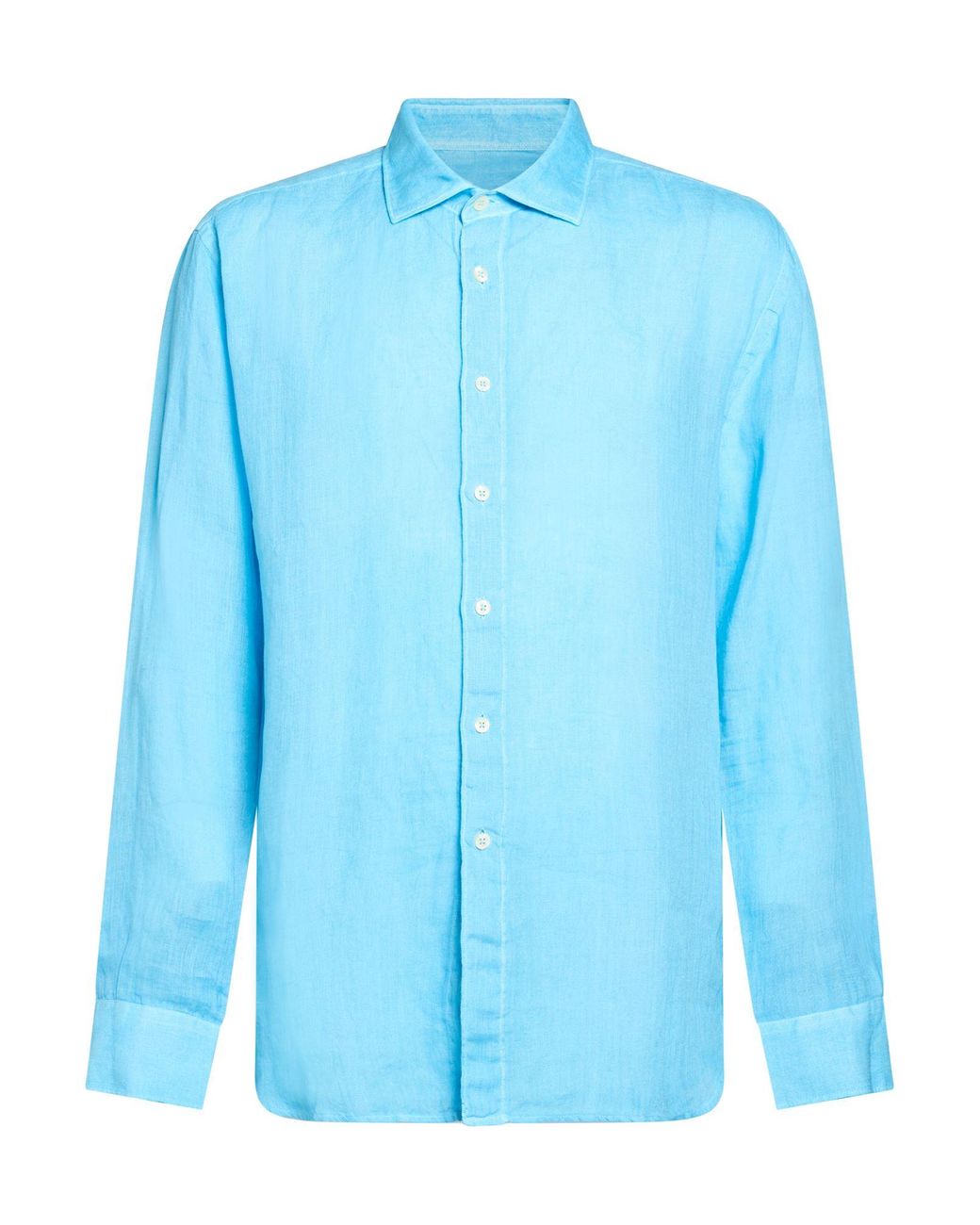 120% Lino Blue Shirt for men