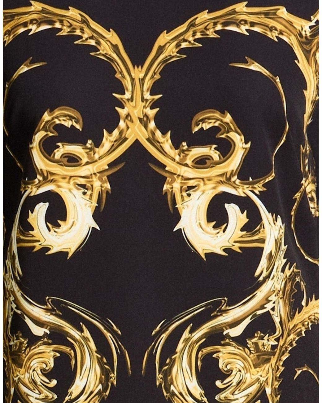 Versace Jeans Couture Black Mini Dress Polyester, Elastane