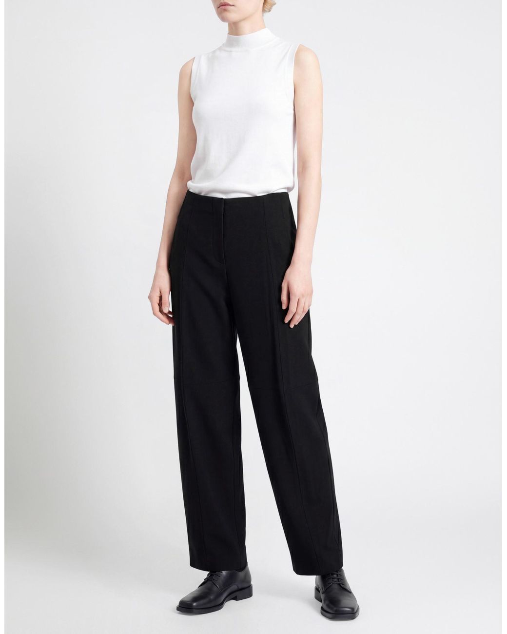Victoria Beckham Black Pants Polyester, Virgin Wool, Polyamide, Elastane