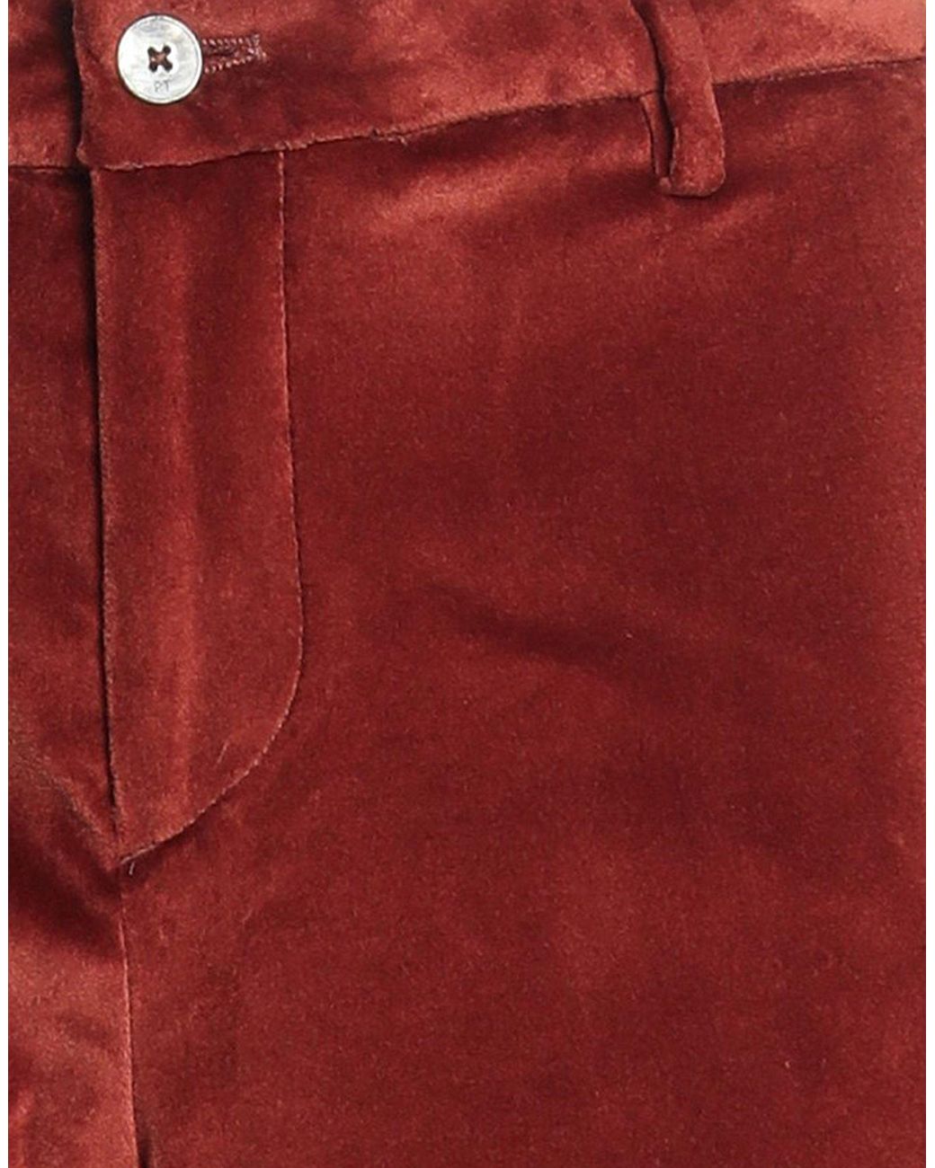 PT Torino Red Rust Pants Cotton, Viscose, Elastane