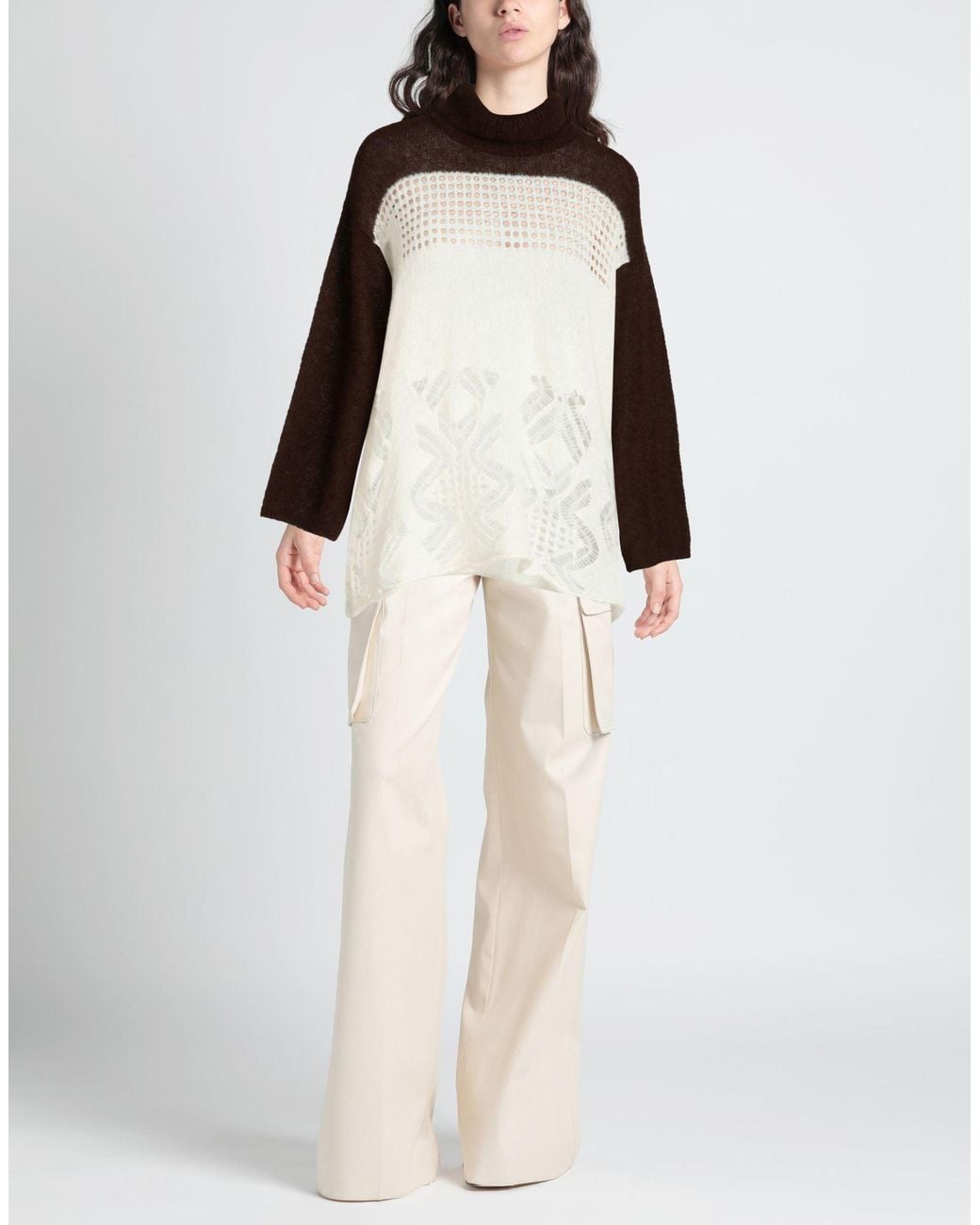 Akep Black Ivory Turtleneck Alpaca Wool, Polyamide