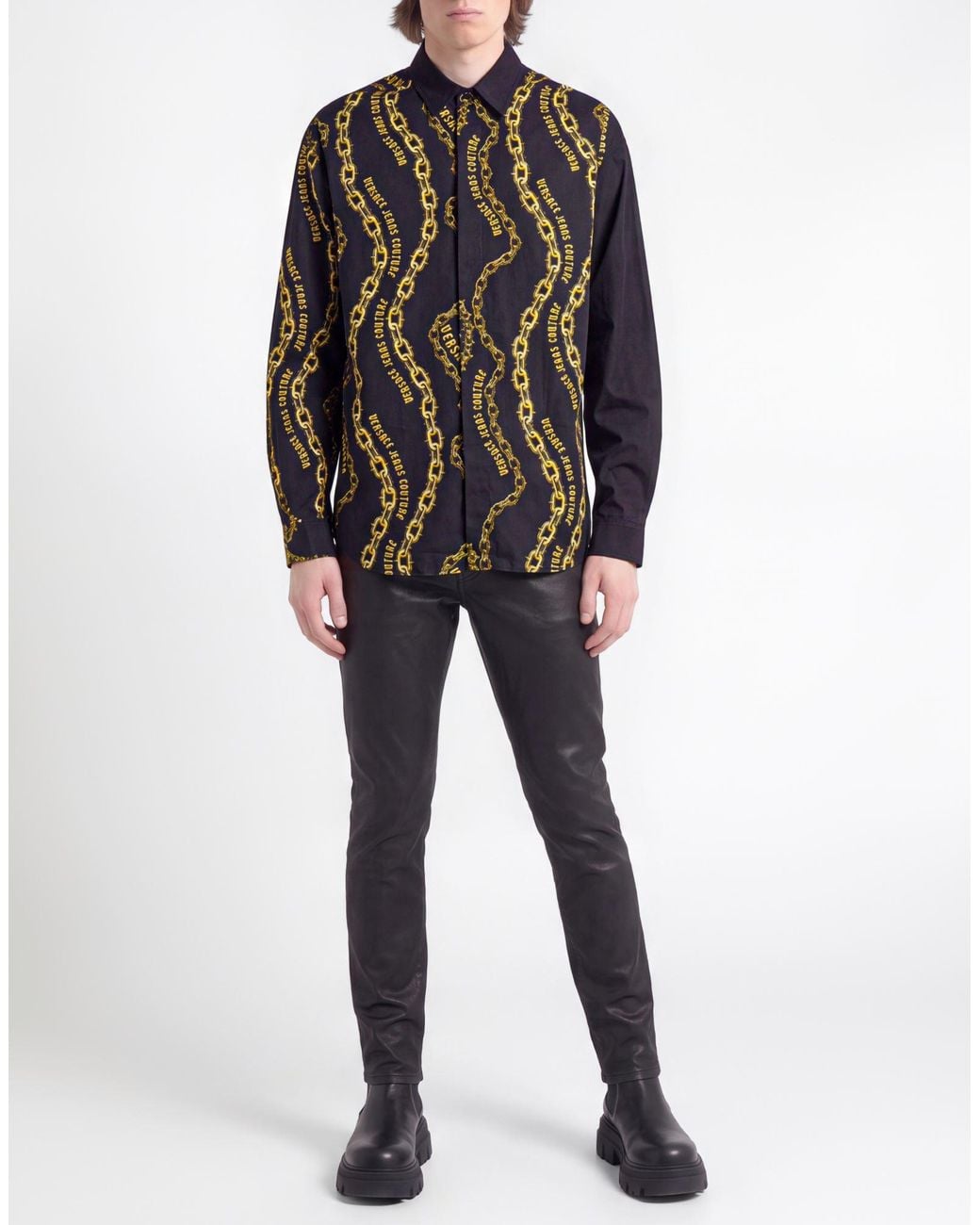 Versace Jeans Couture Black Shirt Cotton for men