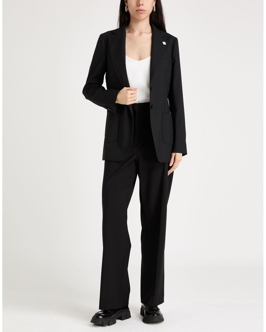 Lardini Black Blazer Wool, Elastane