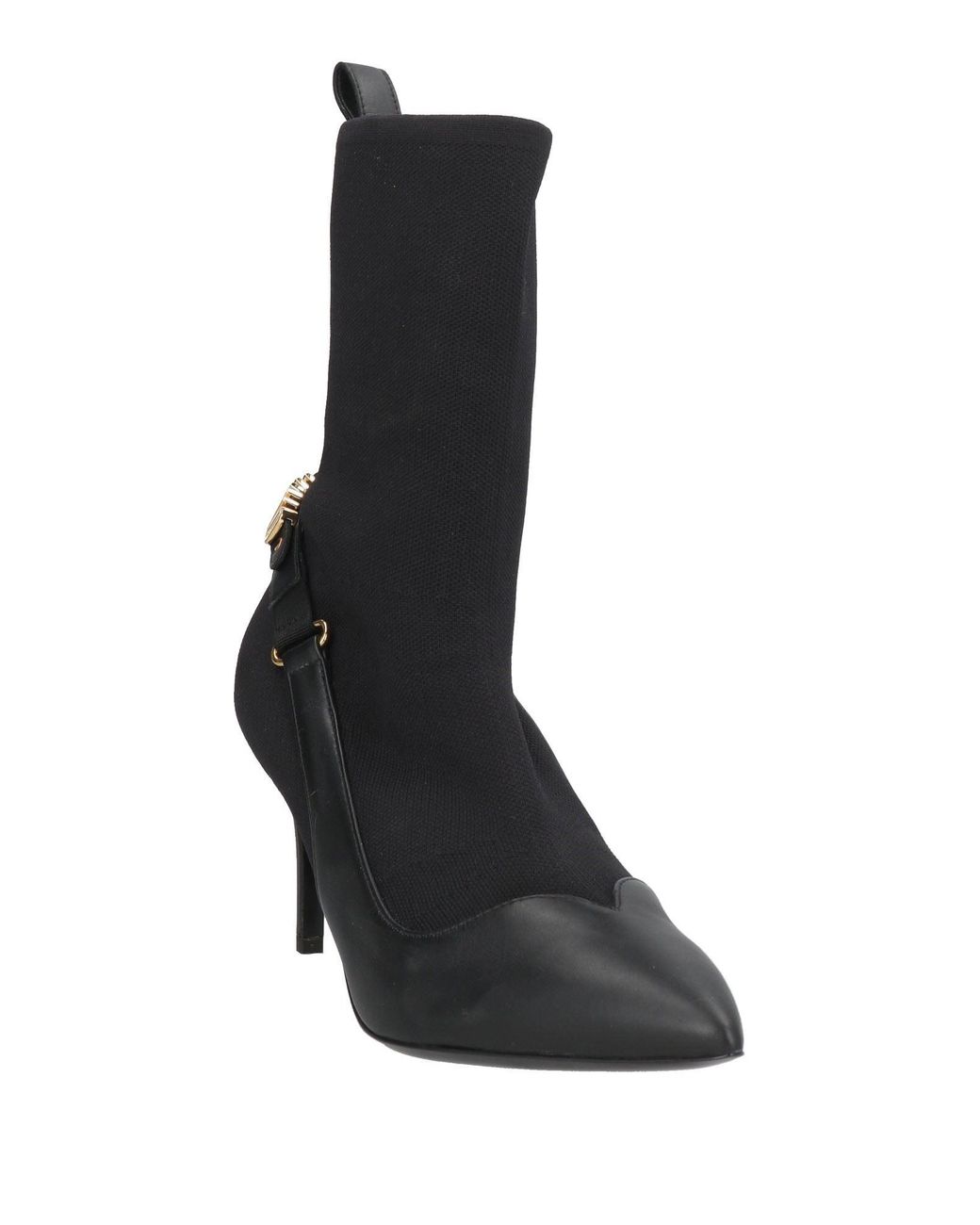 Moschino Black Ankle Boots Textile Fibers