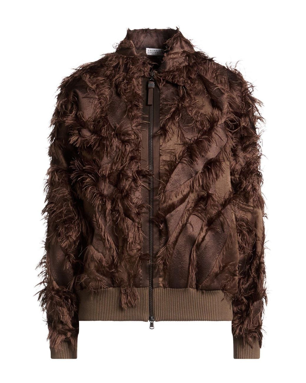 Brunello Cucinelli Brown Jacket Polyester, Cotton, Silk