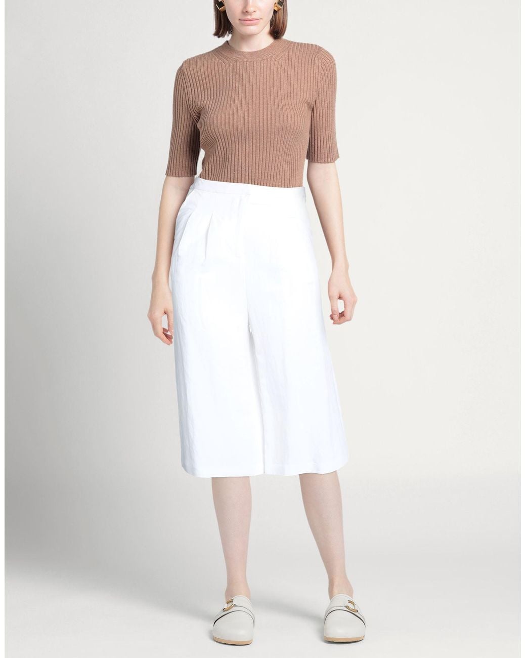 .., merci italia White Pants Viscose, Linen