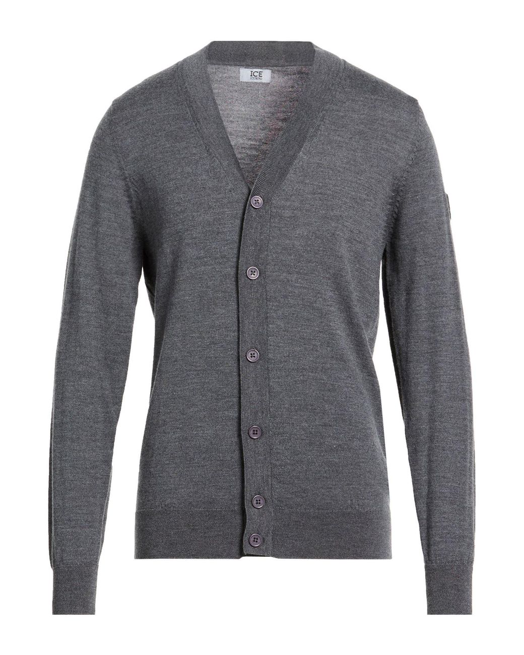 Ice Iceberg Gray Cardigan Wool for men