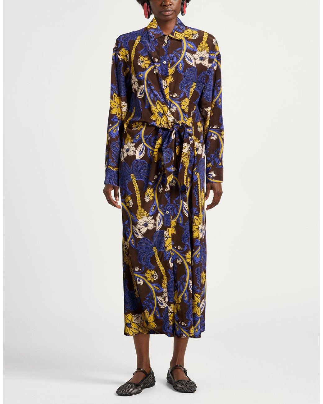 P.A.R.O.S.H. Blue Maxi Dress Silk