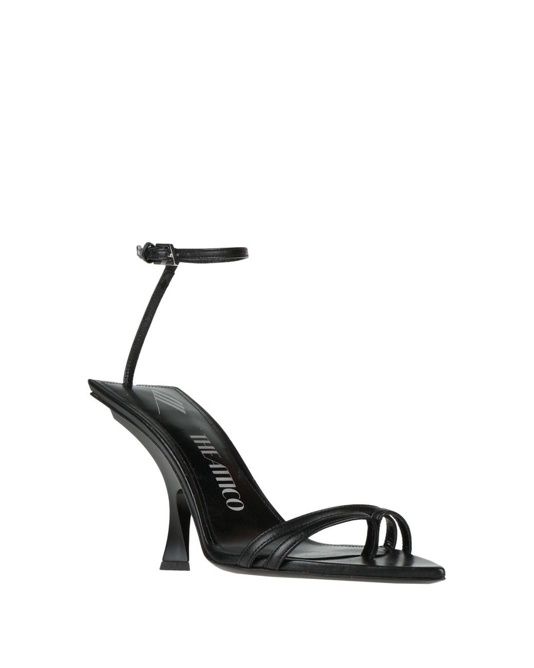 The Attico Black Sandals Leather, Textile Fibers