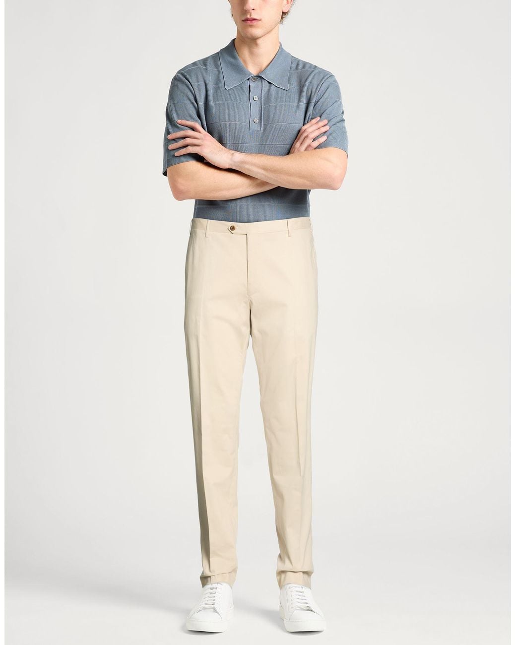 Corneliani Natural Pants Cotton, Elastane for men