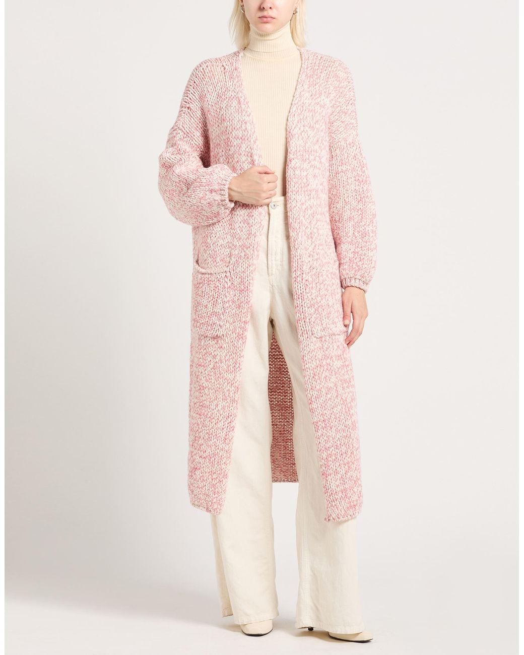 ViCOLO Pink Overcoat & Trench Coat Wool, Nylon