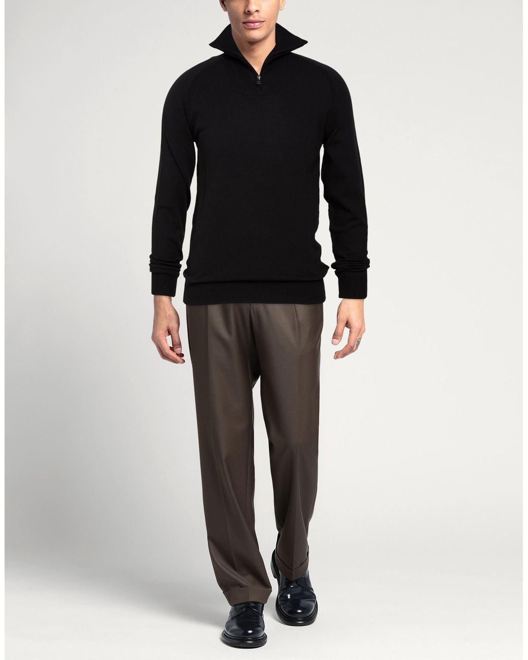 Sseinse Black Turtleneck Cotton, Polyester for men