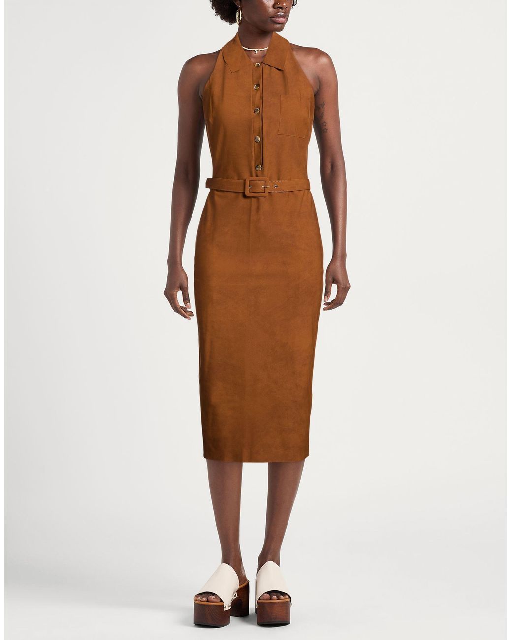 La Petite Robe Di Chiara Boni Brown Midi Dress
