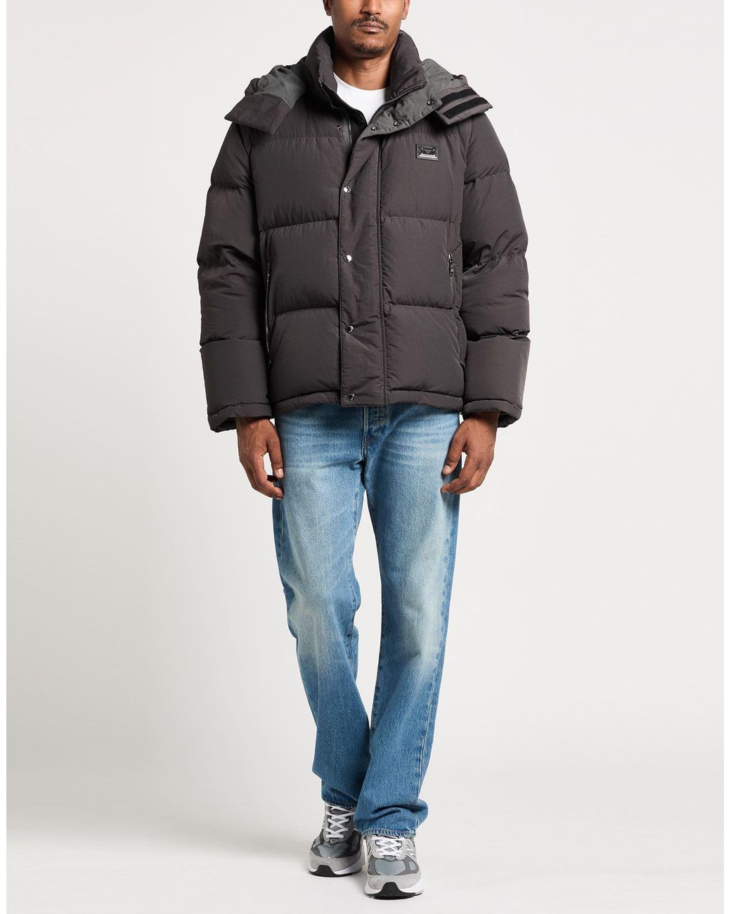 Dolce & Gabbana Brown Lead Puffer Polyamide, Polyurethane for men
