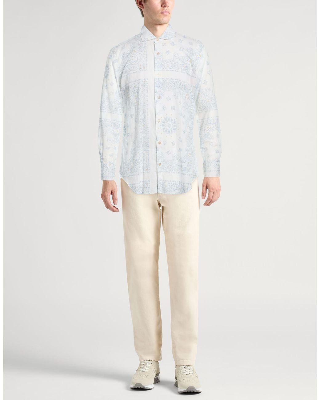 Eleventy White Platinum Shirt Cotton, Linen for men