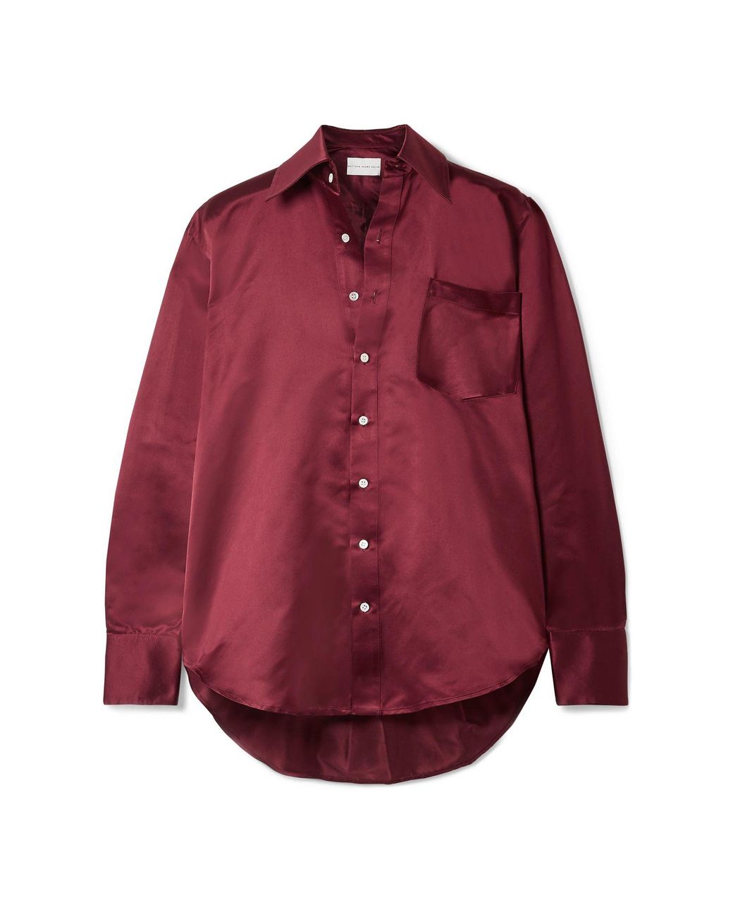 Matthew Adams Dolan Oversized Silk-charmeuse Shirt in Maroon (Red ...