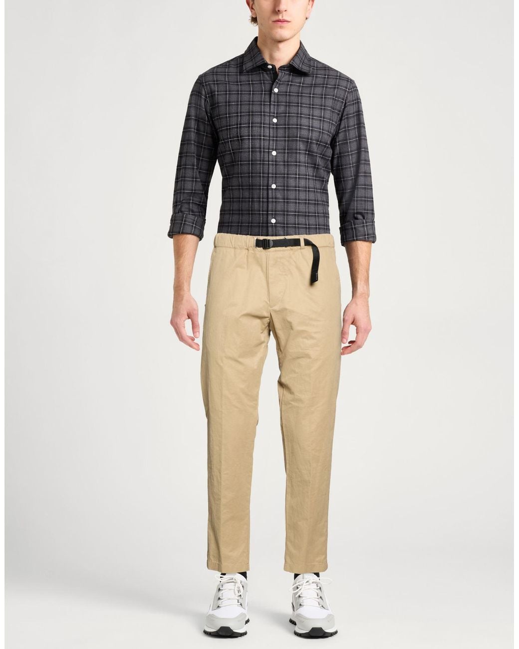 White Sand Natural Khaki Pants Cotton, Polyester, Polyamide for men