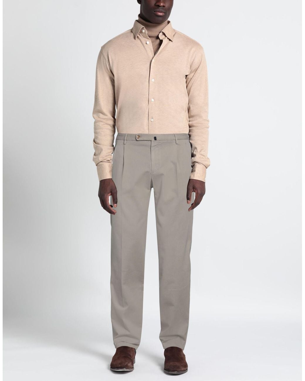 Incotex Gray Pants Cotton, Lyocell, Elastane for men