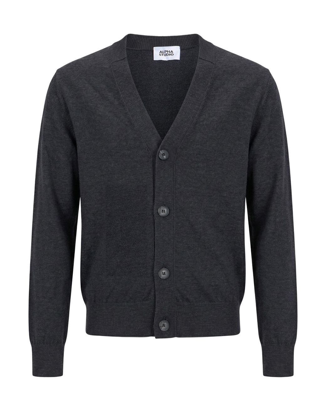 Alpha Studio Blue Cardigan Merino Wool for men