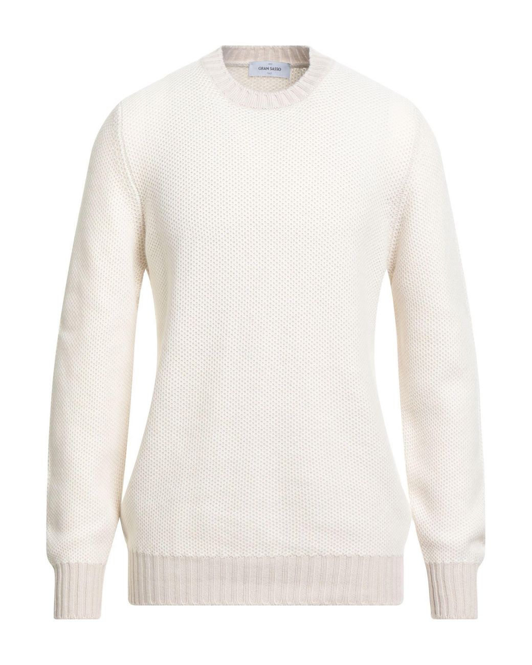 Gran Sasso White Ivory Sweater Virgin Wool, Viscose, Cashmere for men
