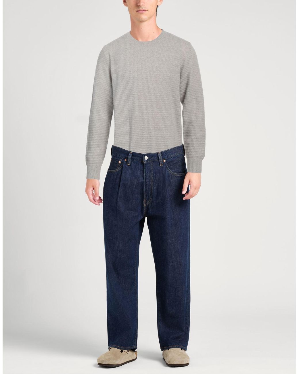 Brooksfield Gray Sweater Virgin Wool for men