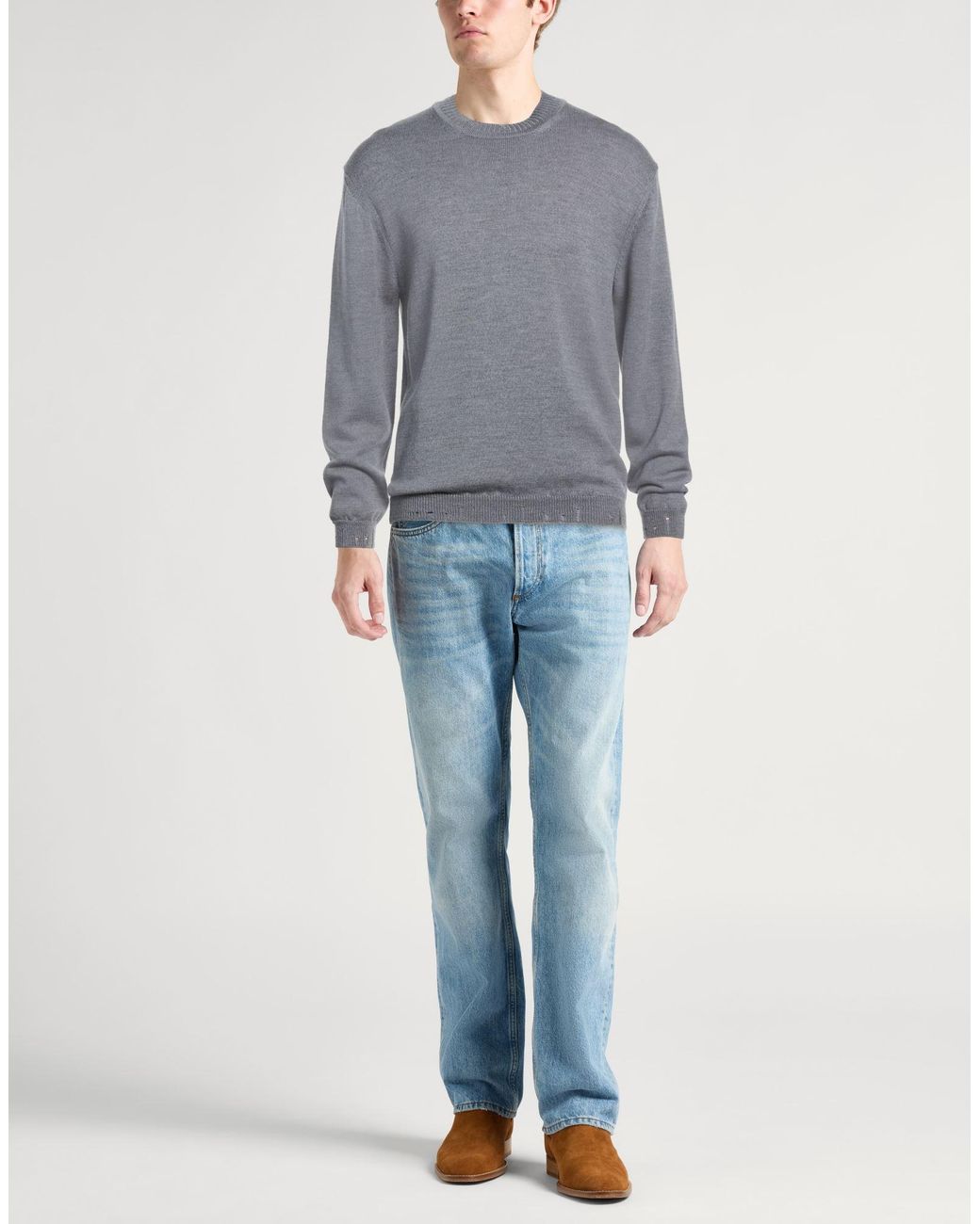 Daniele Fiesoli Gray Sweater Virgin Wool for men