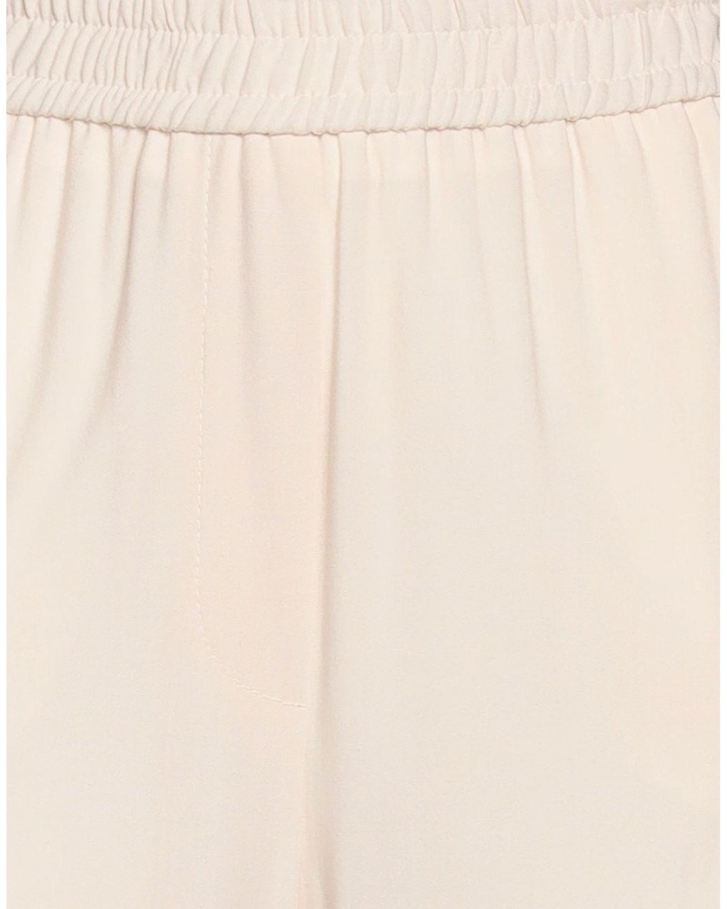 Nude White Cream Pants Viscose, Wool, Elastane