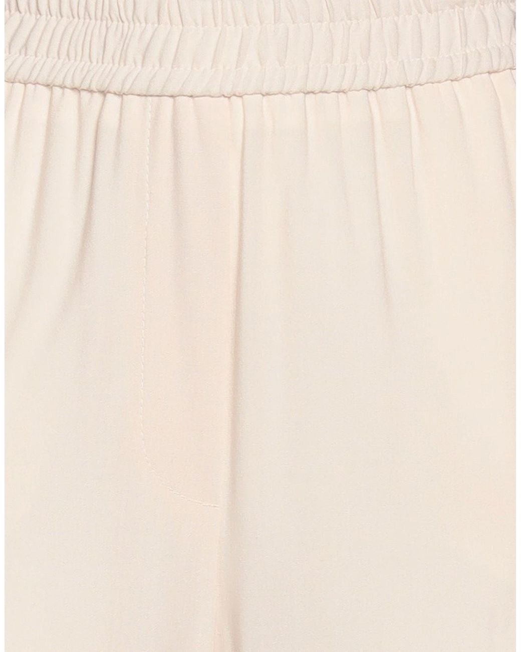 Nude White Cream Pants Viscose, Wool, Elastane