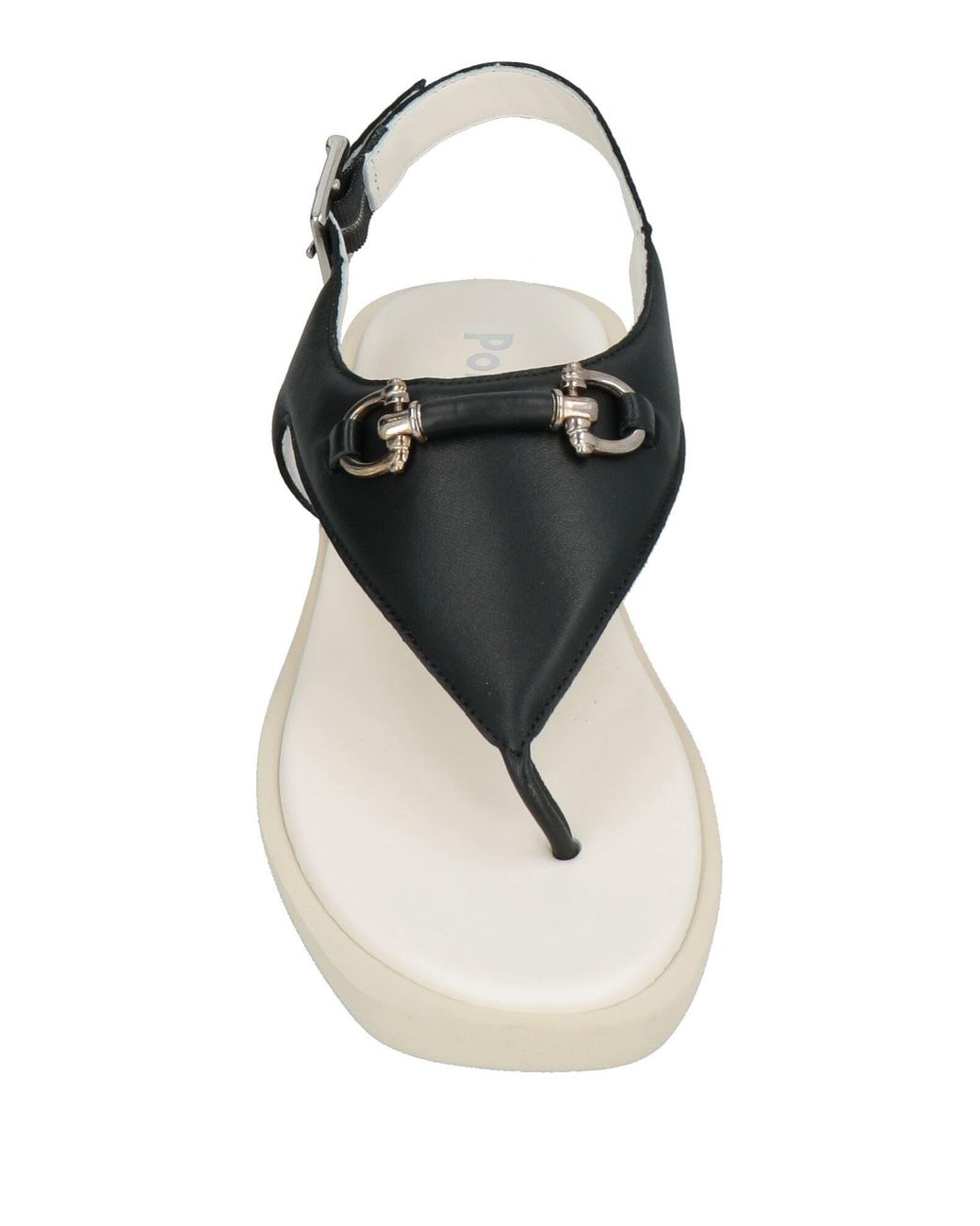 Pollini Black Thong Sandal