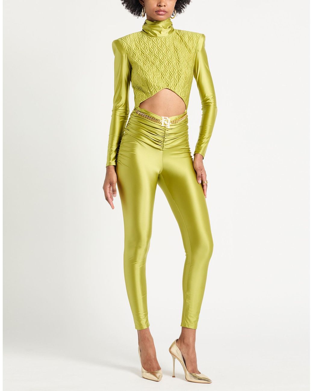 Elisabetta Franchi Yellow Jumpsuit Polyamide, Elastane