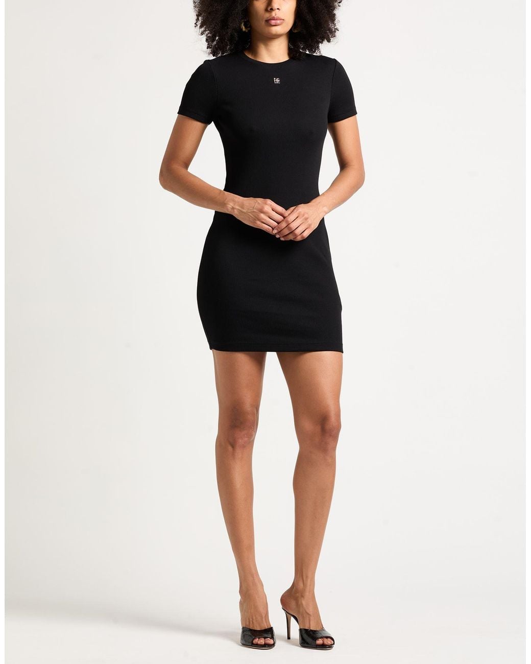 Givenchy Black Mini Dress Cotton, Elastane