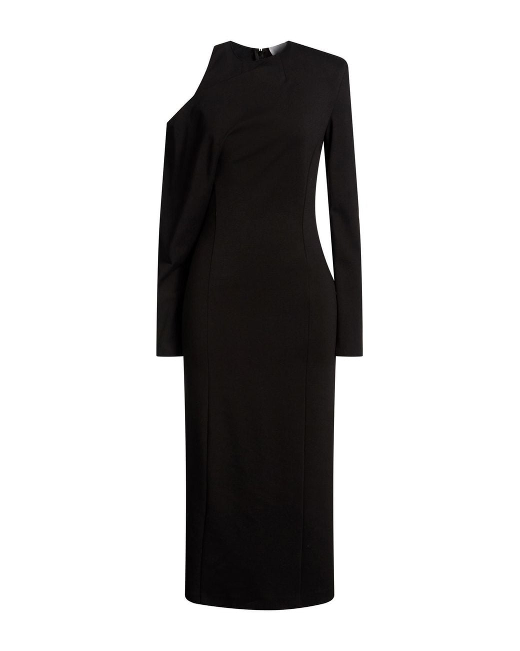Erika Cavallini Semi Couture Black Midi Dress Viscose, Polyamide, Elastane