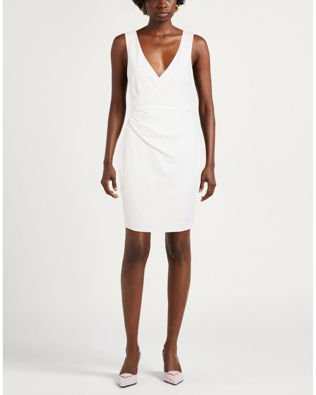 La Petite Robe Di Chiara Boni White Mini Dress Polyamide, Elastane