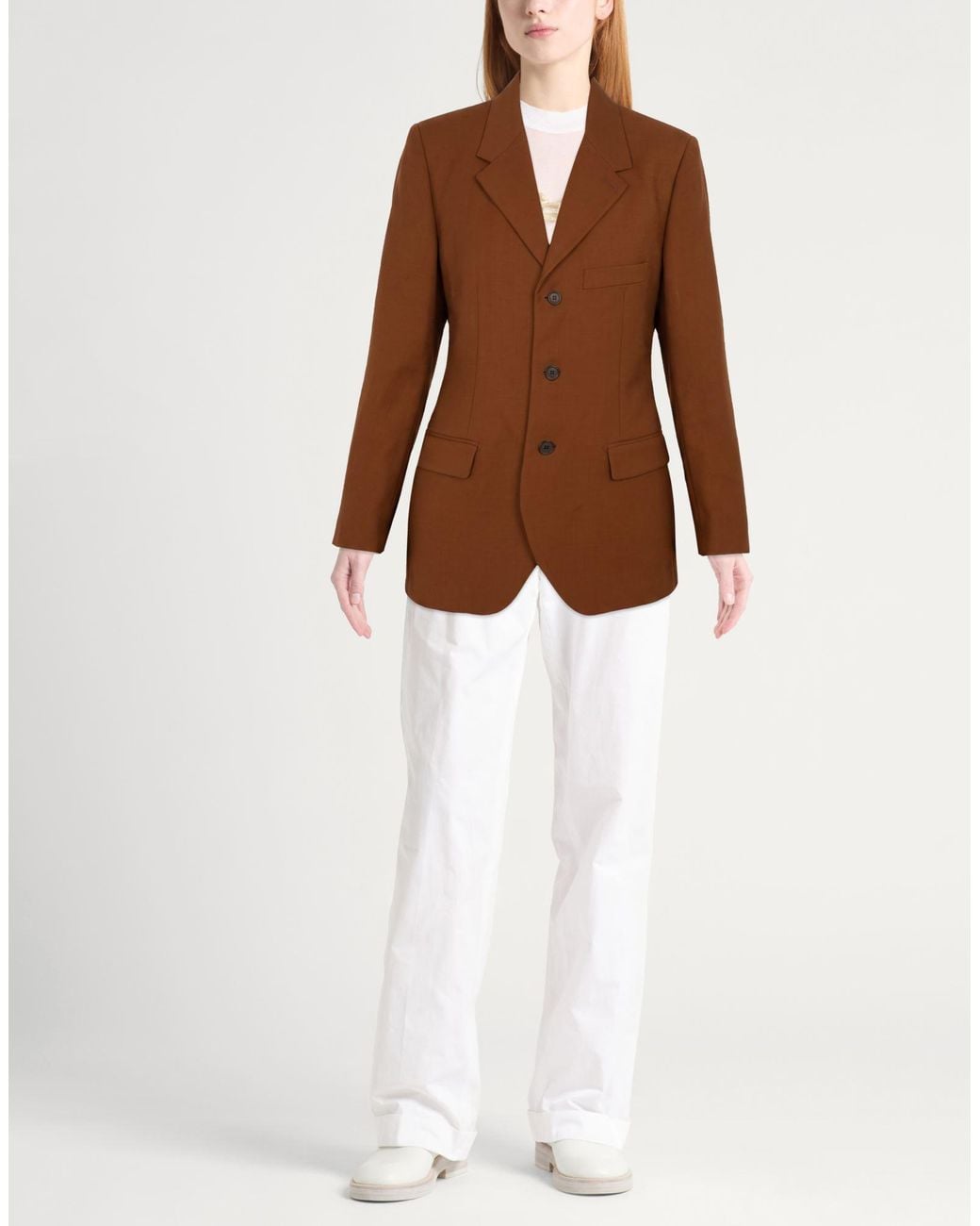 VTMNTS Brown Blazer Virgin Wool, Elastane