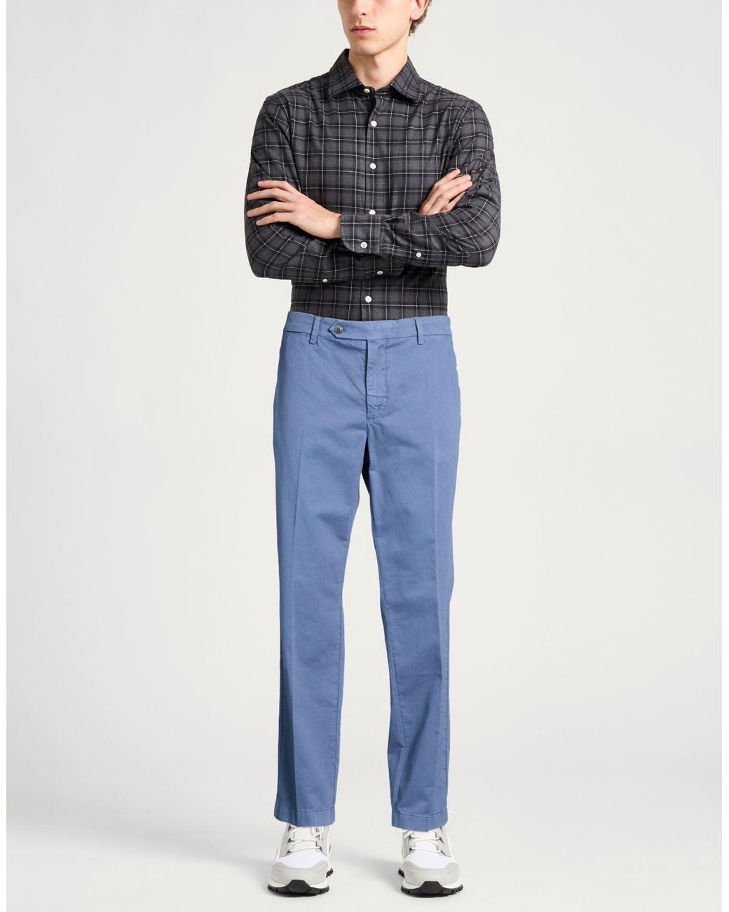Hackett Blue Pants Cotton, Elastane for men