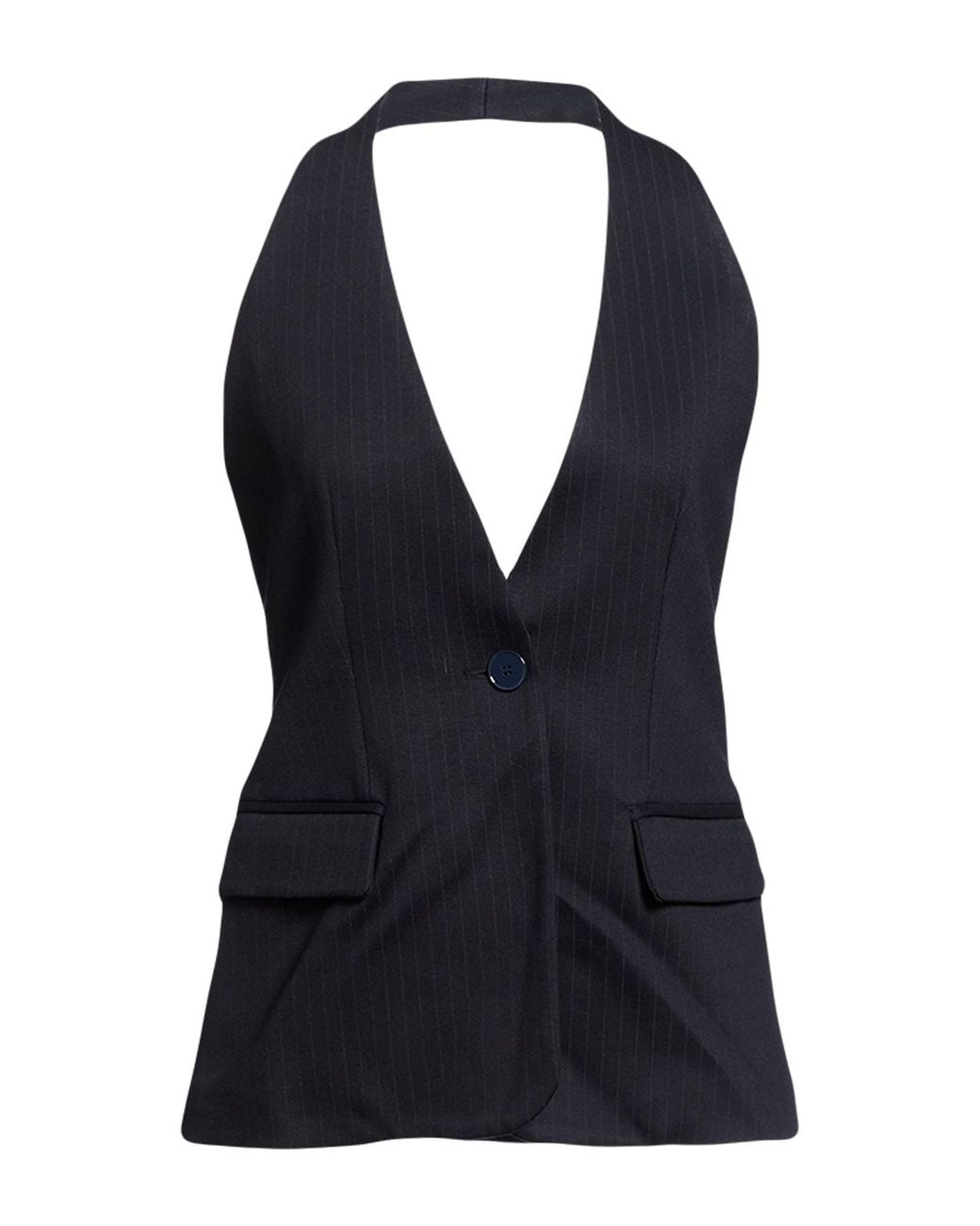 ViCOLO Blue Tailored Vest Viscose, Polyester, Polyamide, Elastane