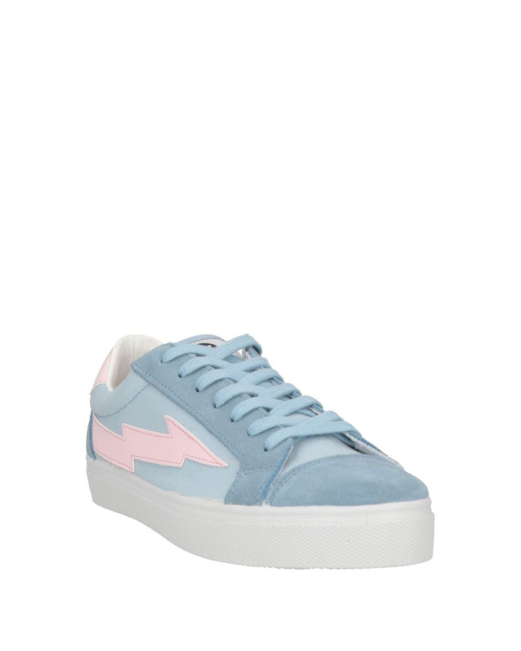 Sanyako Blue Sneakers Leather, Textile Fibers