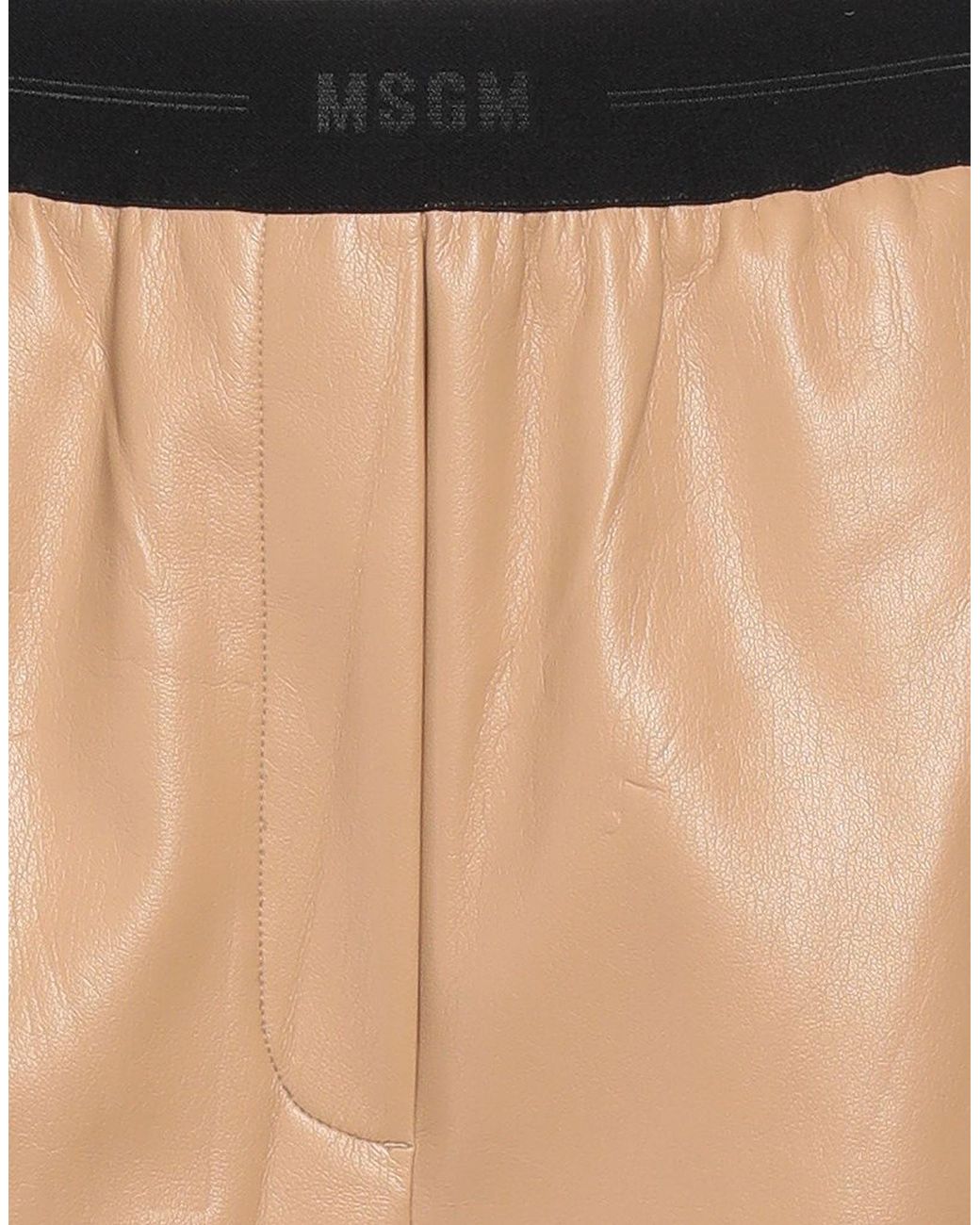 MSGM Natural Camel Shorts & Bermuda Shorts Polyester, Polyurethane