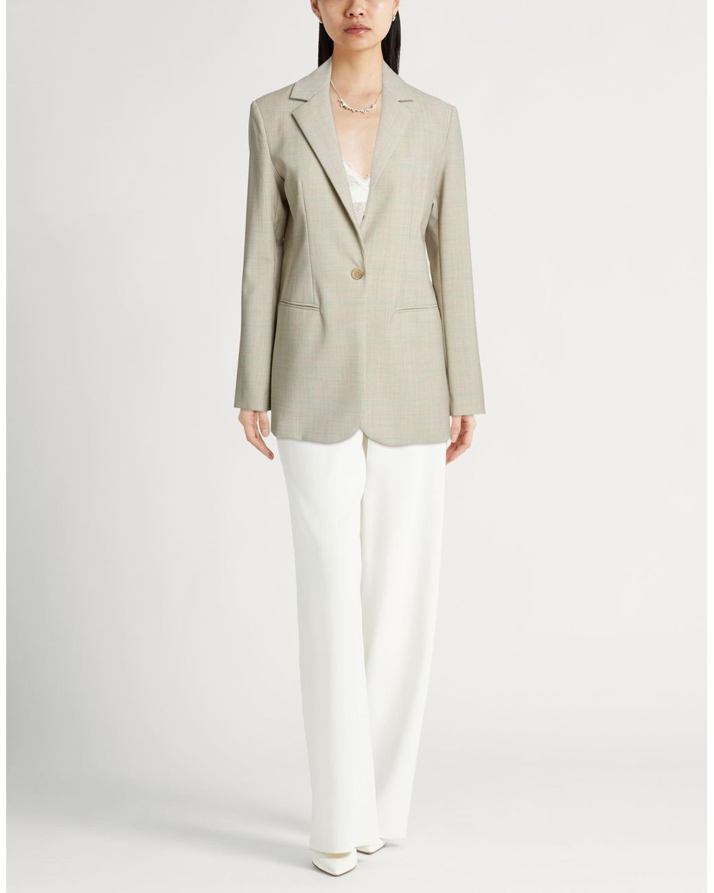 Semicouture White Blazer Virgin Wool, Elastane, Polyester
