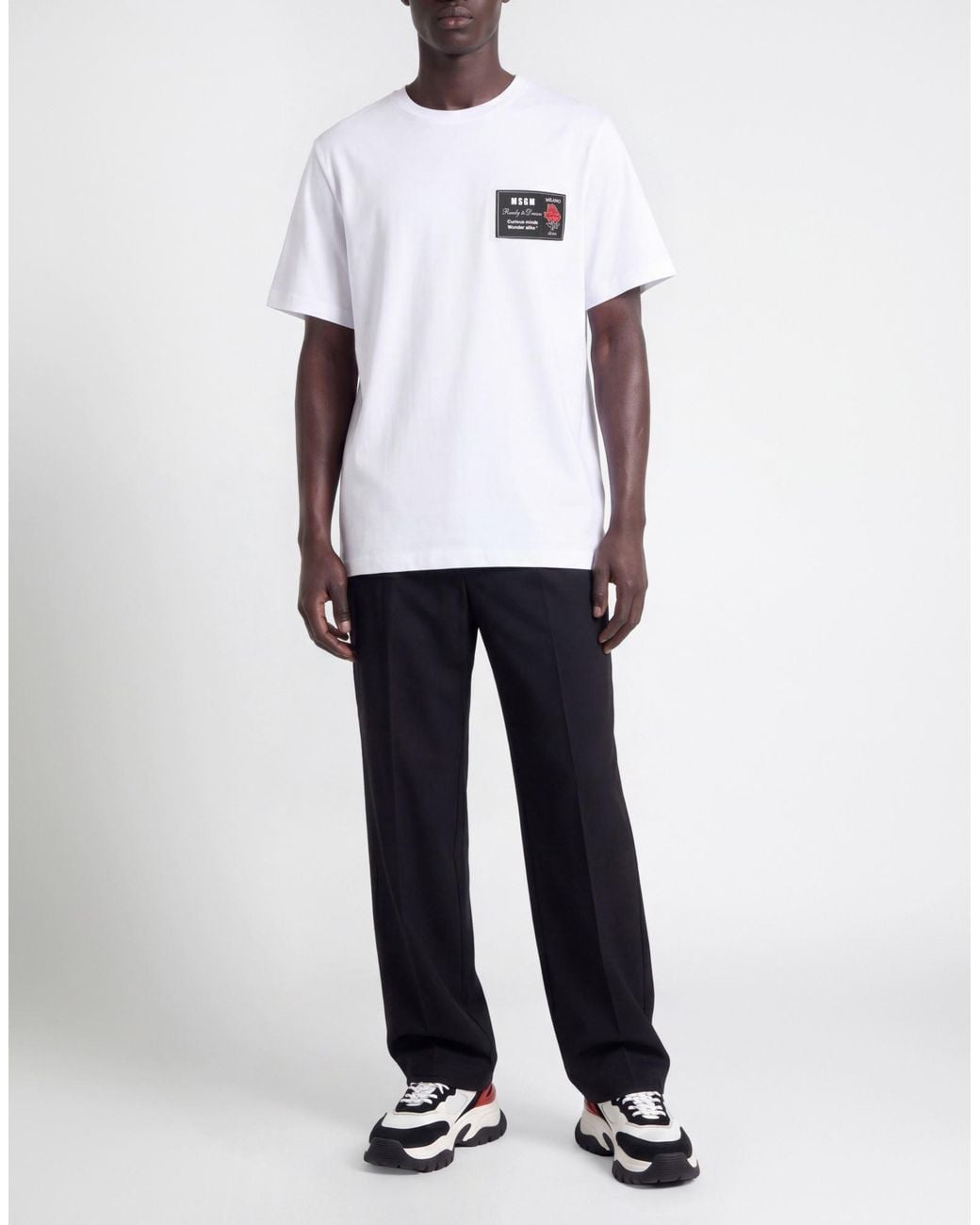 MSGM White T-Shirt Cotton for men