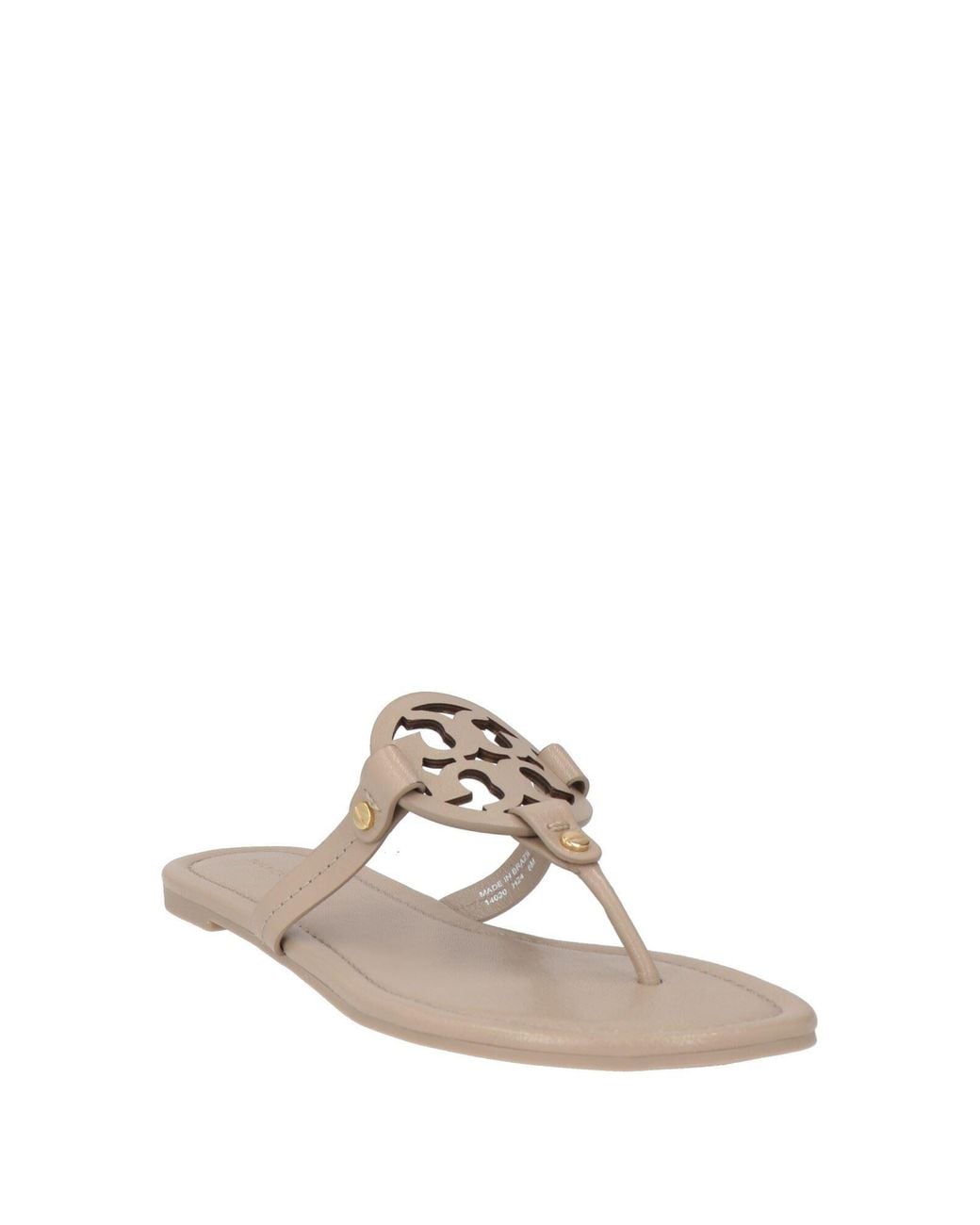 Tory Burch Natural Taupe Thong Sandal Leather