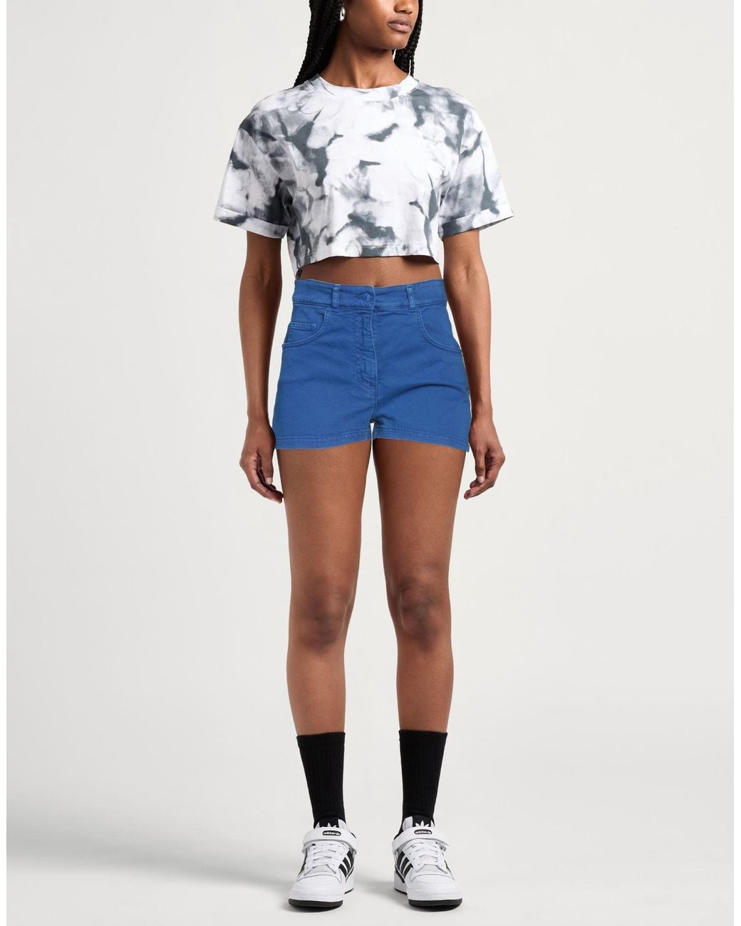 Moschino Blue Couture Shorts & Bermuda Shorts Cotton, Elastane
