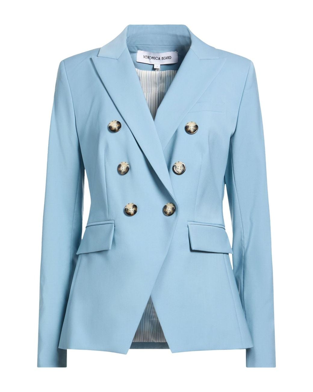 Veronica Beard Blue Blazer Wool, Polyamide, Elastane