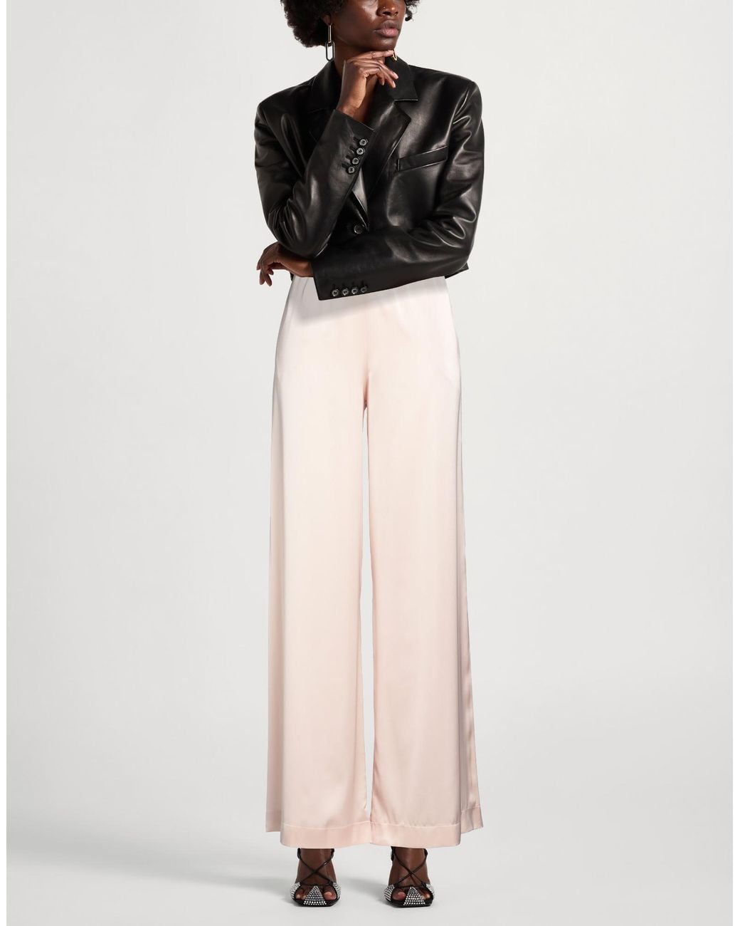 D.exterior Natural Pants Polyester, Elastane